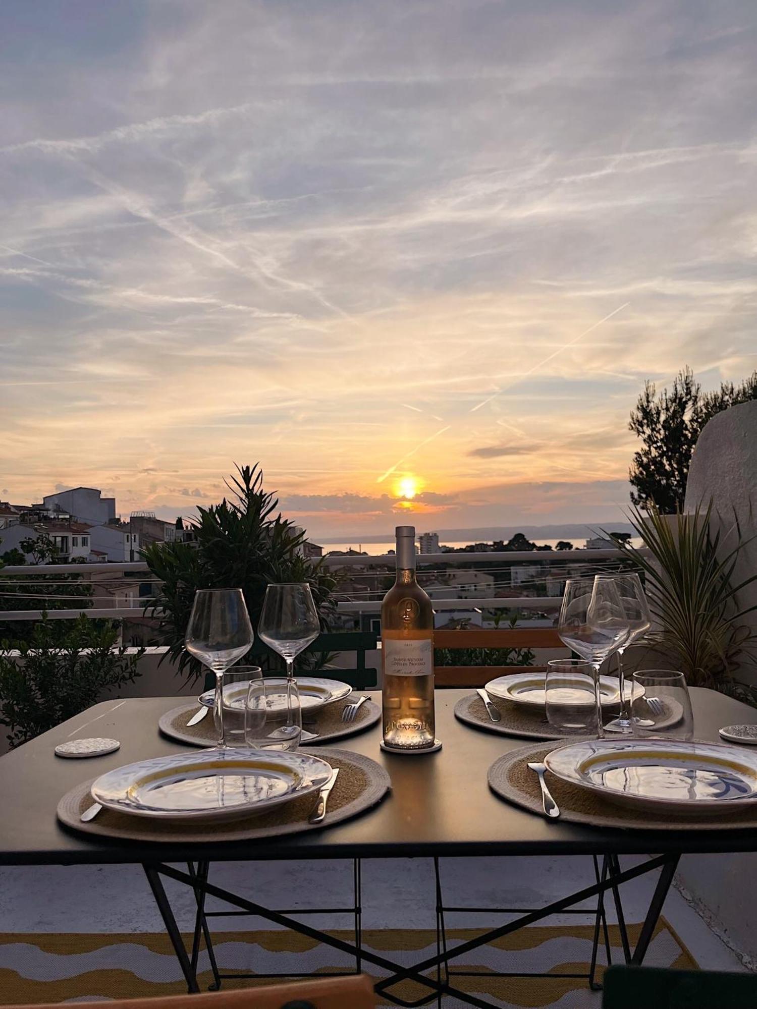 Charmant Studio-Terrasse Vue Mer Marseilles Exterior foto